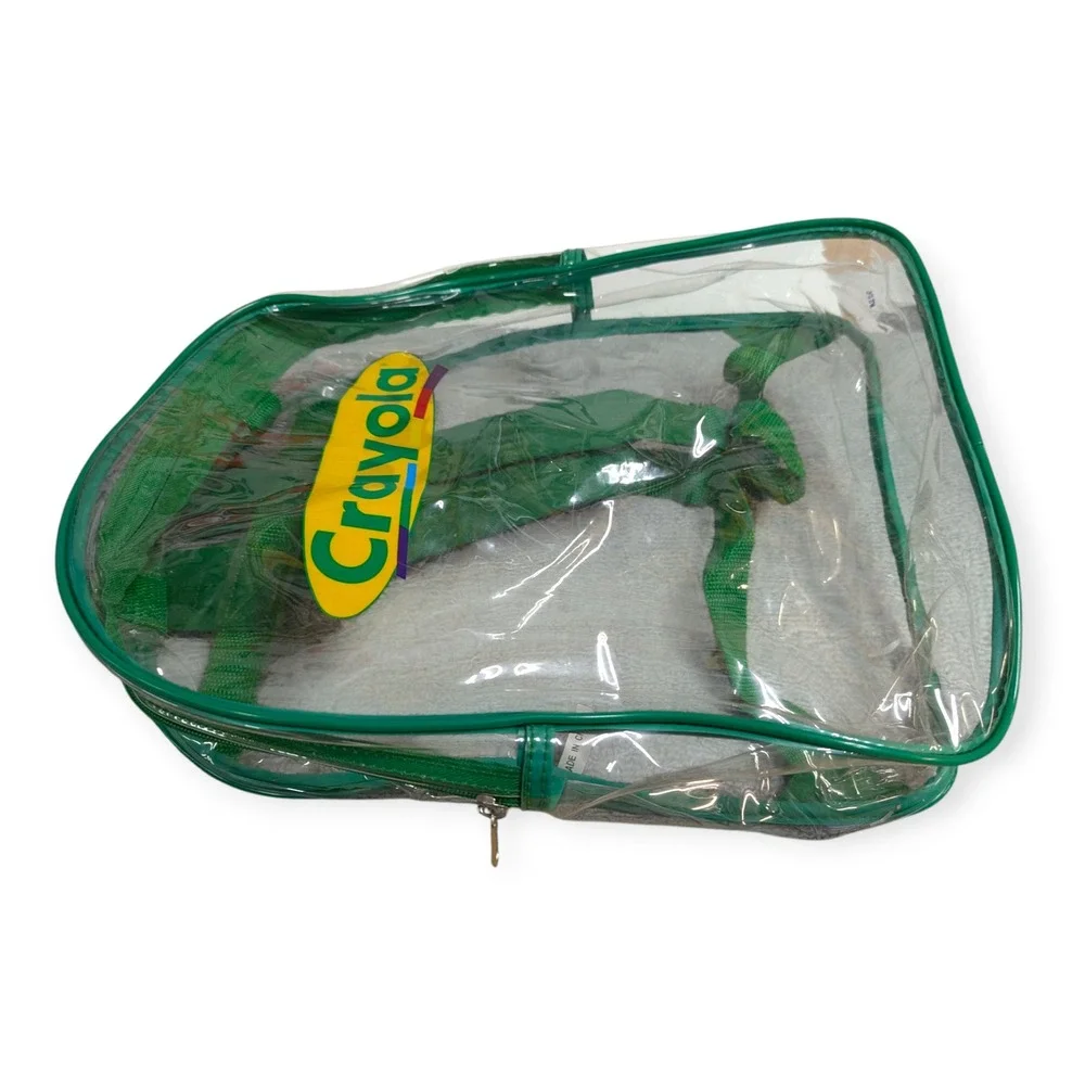 Crayola Kids Clear Backpack Green Trim Transparent School Bag‎ Small 13 Inch